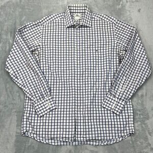 Lacoste Shirt Mens 44 Multi Plaid Alligator Logo Long Sleeve Collared Button Up